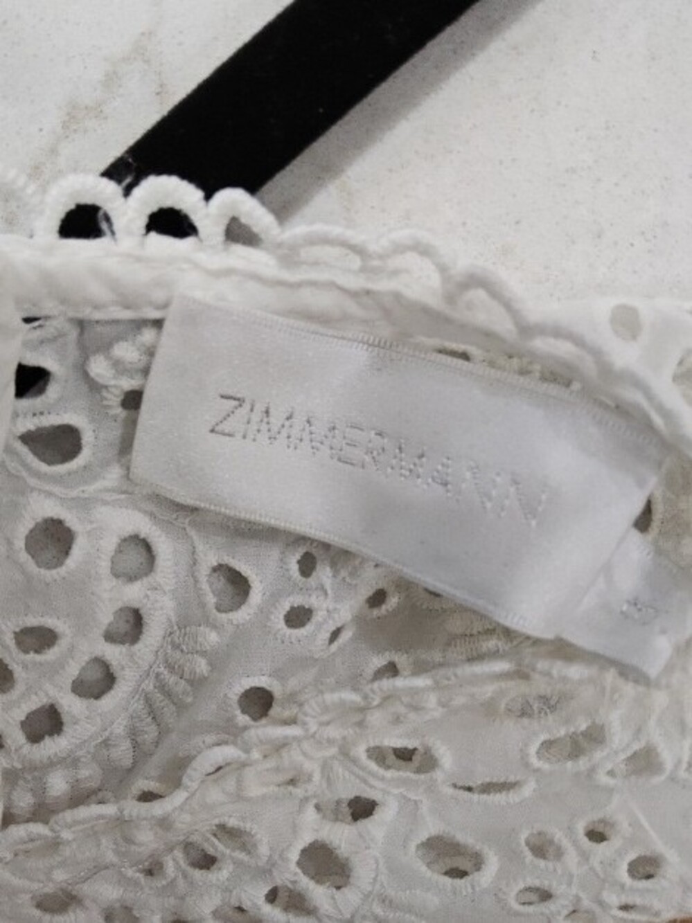 Zimmermann White Eyelet Lace Top with Scalloped Trim - Picture 2 of 2